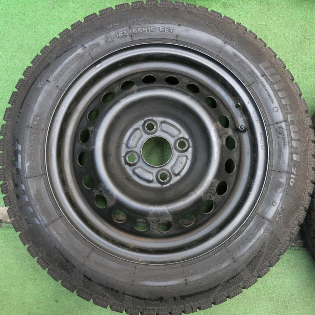 バリ溝！25年！ほぼ10分◎スタッドレス 185/65R15 ハイフライ Win-turi 216 スチール ホイール 15インチ PCD100/4H◎6080611HAス