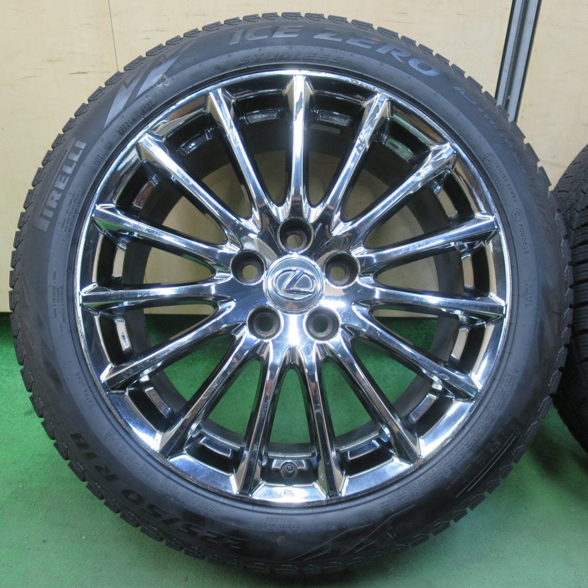 バリ溝！22年！8.5分★レクサス IS 純正 OP 225/50R18 255/40R18 スタッドレス ピレリ アイスゼロ アシンメトリコ ブリヂストン ブリザック VRX 18インチ PCD114.3/5H★5093008イス