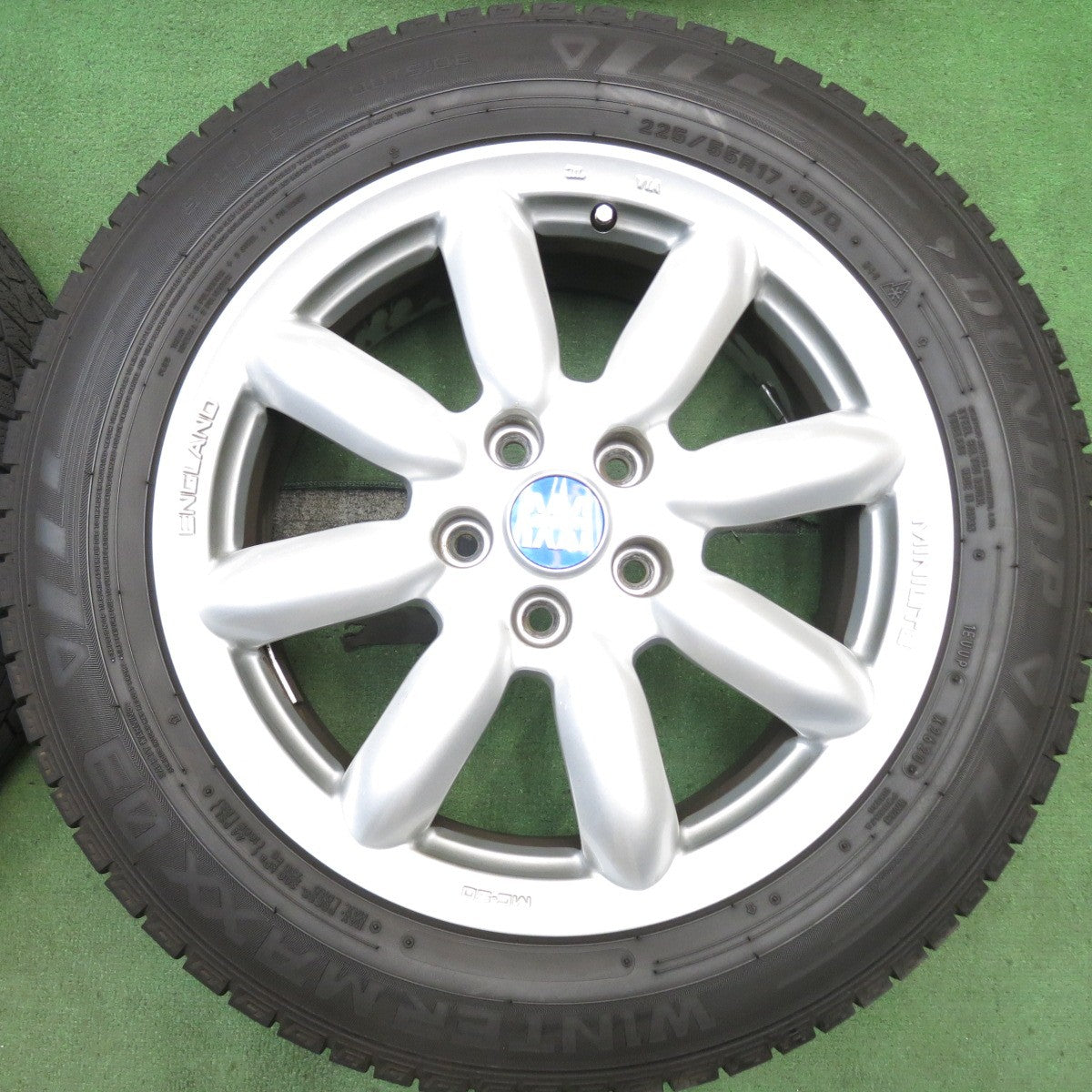 バリ溝！キレイ！9分◎ミニ 等 MINILITE MC-50 225/55R17 スタッドレス ダンロップ ウインターマックス 03 ミニライト 17インチ PCD112/5H◎6082207HAス