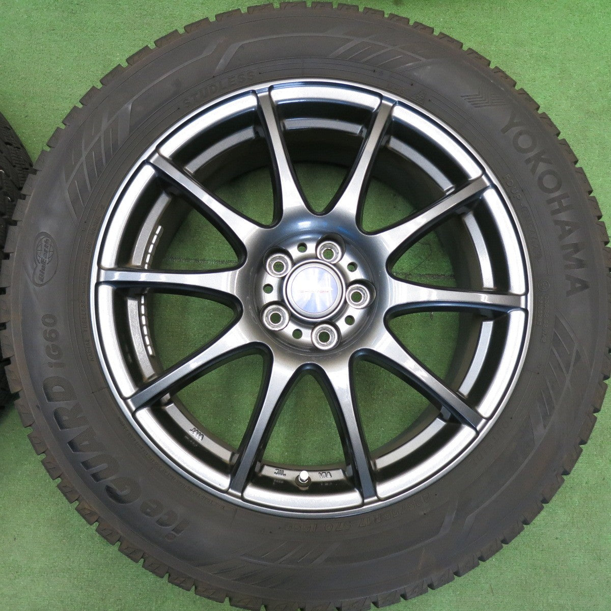 バリ溝！23年！キレイ！9.5分◎XV 等 225/55R17 スタッドレス ヨコハマ アイスガード iG60 VELVA CHARGE ヴェルヴァ 17インチ PCD100/5H◎6061409HAス