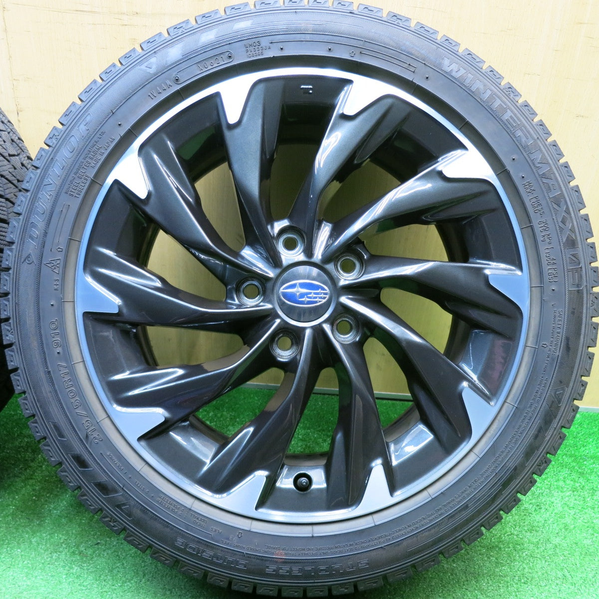 バリ溝！21年！キレイ！9.5分★スバル レヴォーグ 純正 215/50R17 スタッドレス ダンロップ ウインターマックス 03 17インチ PCD114.3/5H★5121110HAス