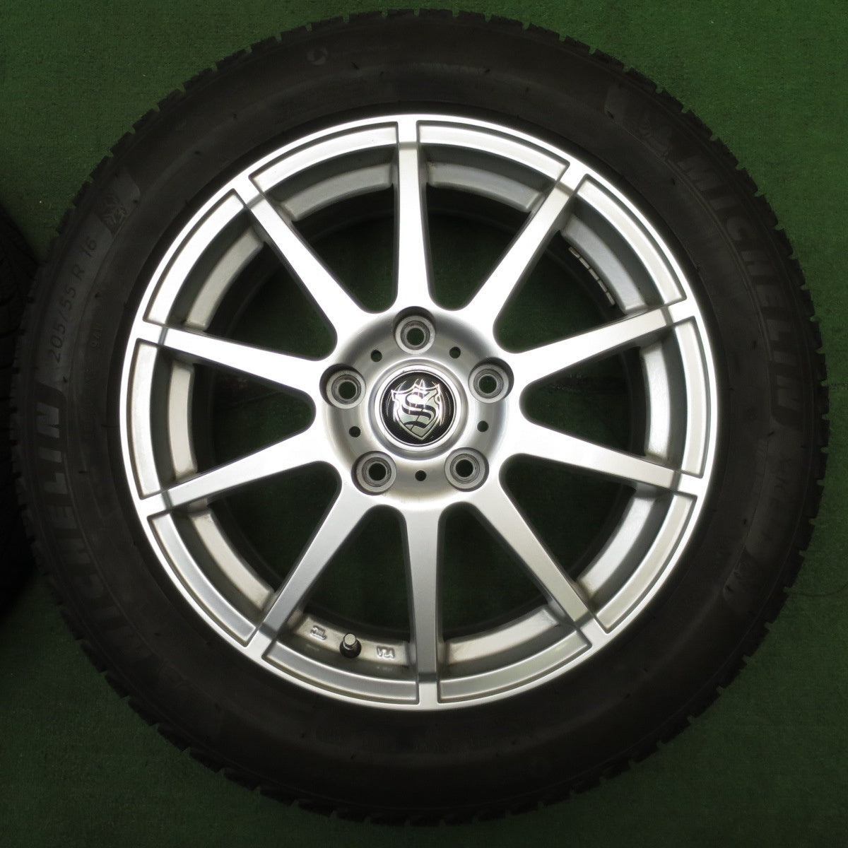 バリ溝！キレイ！9分★スタッドレス 205/55R16 ミシュラン X-ICE3+ 社外 アルミ 16インチ PCD114.3/5H★5062104NJス