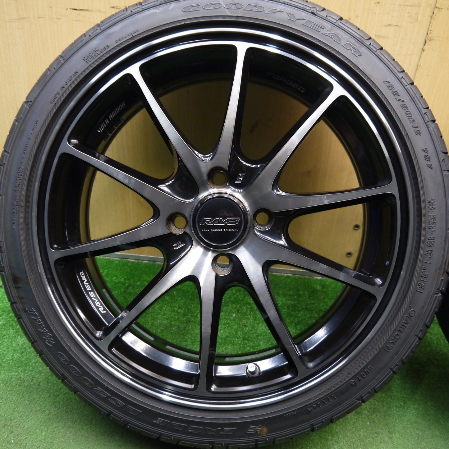 バリ溝！24年！キレイ！9.5分★RAYS VR G25 165/50R16 グッドイヤー イーグル LS2000 hybrid2 レイズ 16インチ 軽自動車 軽 サイズ PCD100/4H★5080503Hノ