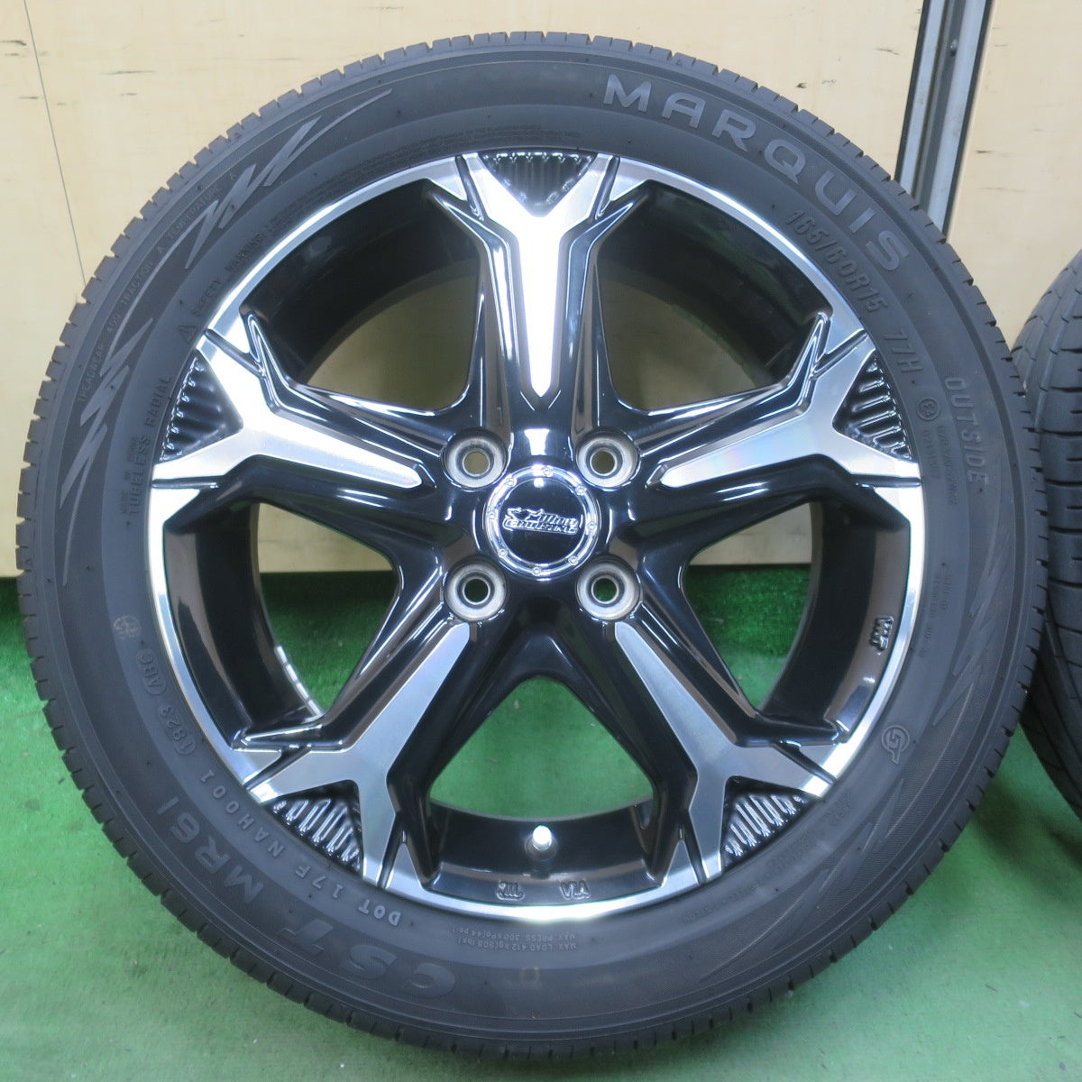 バリ溝！23年！キレイ！9.5分★165/60R15 マーキス CST MR61 WILD CRUISING KC-α ワイルドクルージング 15インチ ハスラー ソリオ 等 PCD100/4H★6022811イノ
