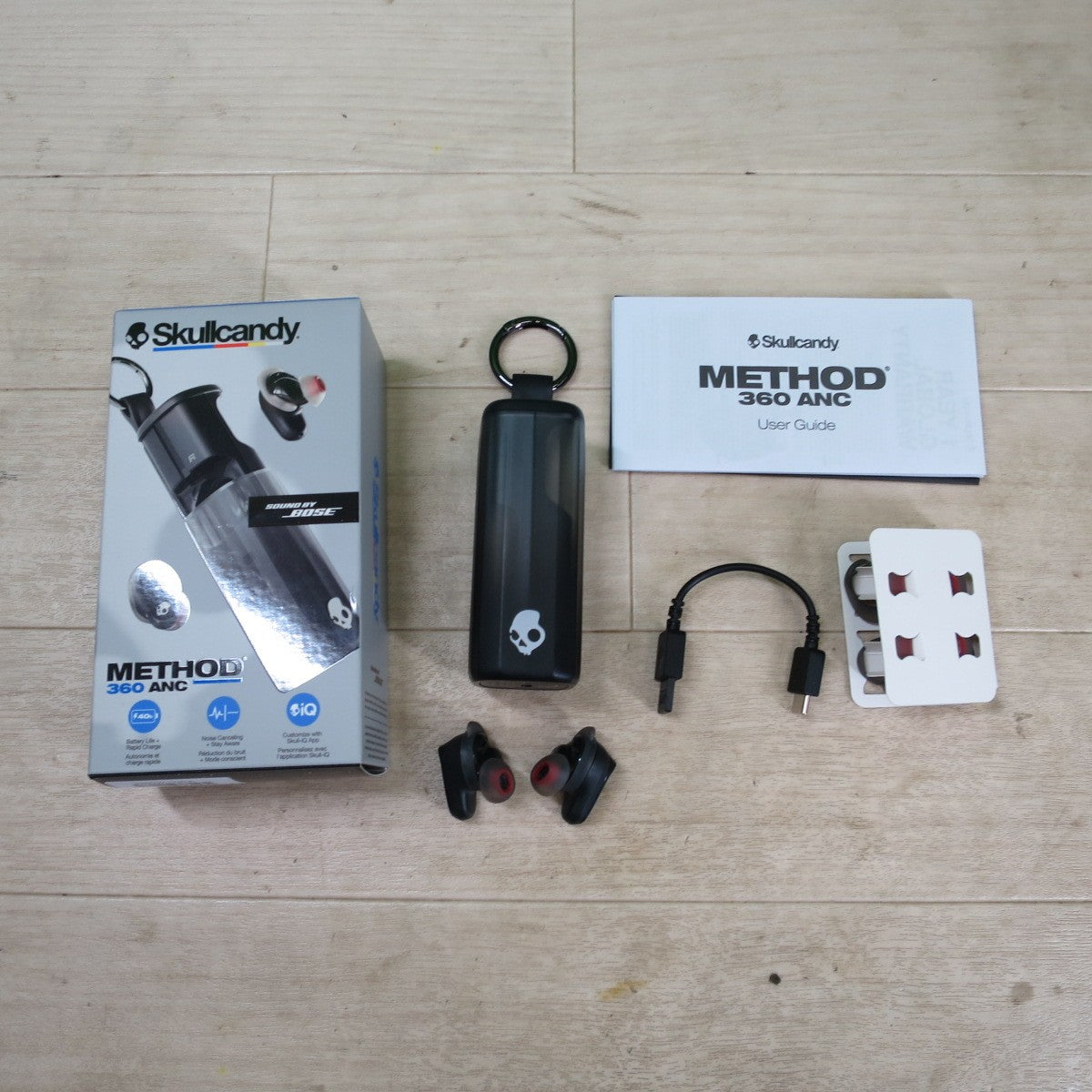 未使用☆Skullcandy ワイヤレス イヤホン Method 360 ANC Sound by Bose ボーズ スカルキャンディ イヤフォン IPX4 防水☆