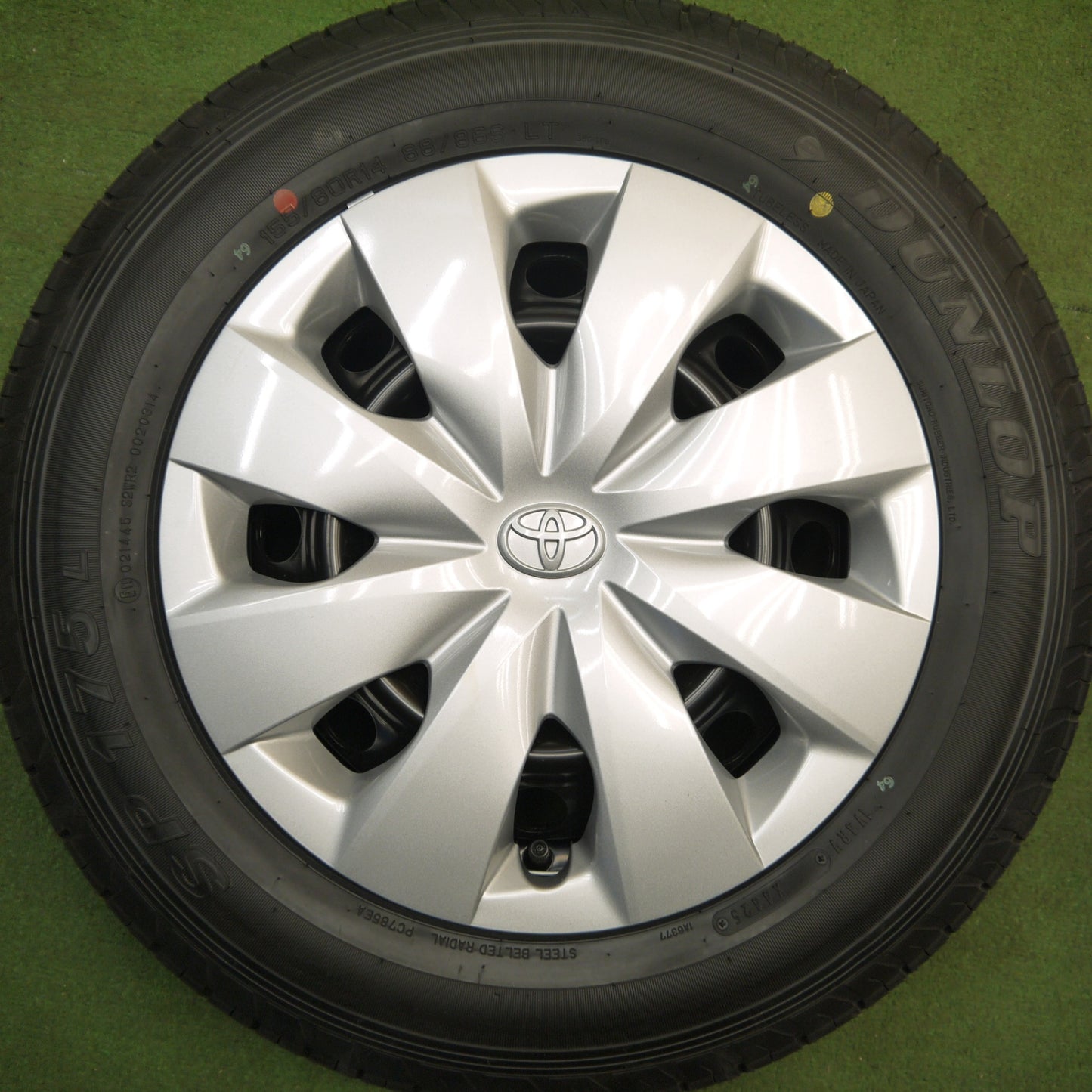 新車外し！25年★トヨタ プロボックス 純正 スチール 155/80R14 88/86S ダンロップ SP175L 14インチ PCD100/4H★6032513Hノ