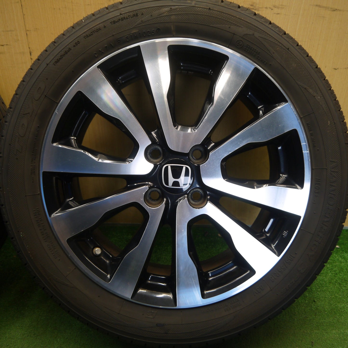 バリ溝！25年！9.5分以上◎ホンダ GE8 フィット RS 純正 185/55R16 トーヨー ナノエナジー3 プラス 16インチ PCD100/4H◎6062602Hノ