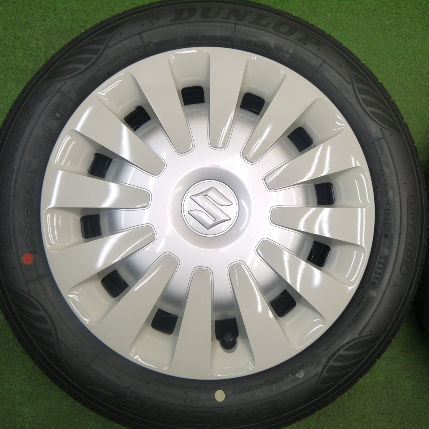 新車外し！25年★スズキ ワゴンR スマイル 純正 スチール 155/65R14 ダンロップ エナセーブ EC350+ 14インチ PCD100/4H★6010513Hノ