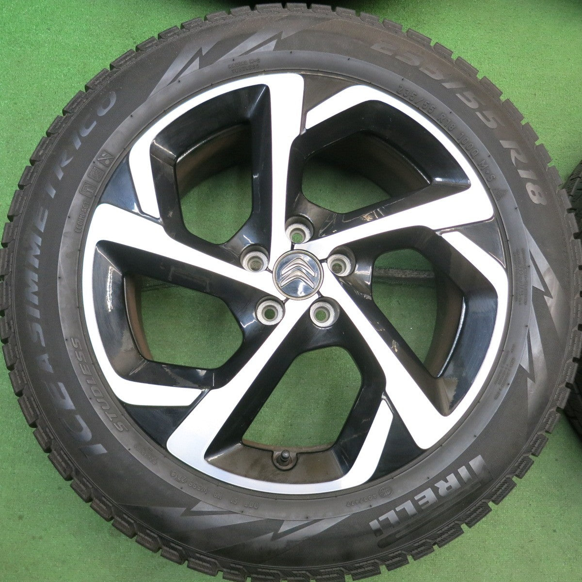 バリ溝！8.5分◎シトロエン C5 エアクロス 純正 235/55R18 スタッドレス ピレリ アイスアシンメトリコ 18インチ PCD108/5H◎6071905HAス