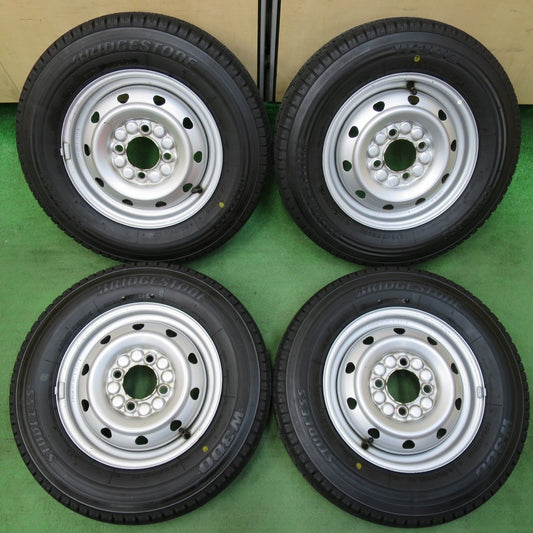 バリ溝！24年！9.5分以上★スタッドレス 145/80R12 80/78N ブリヂストン W300 TOPY スチール 12インチ PCD100/4H★5011304イス