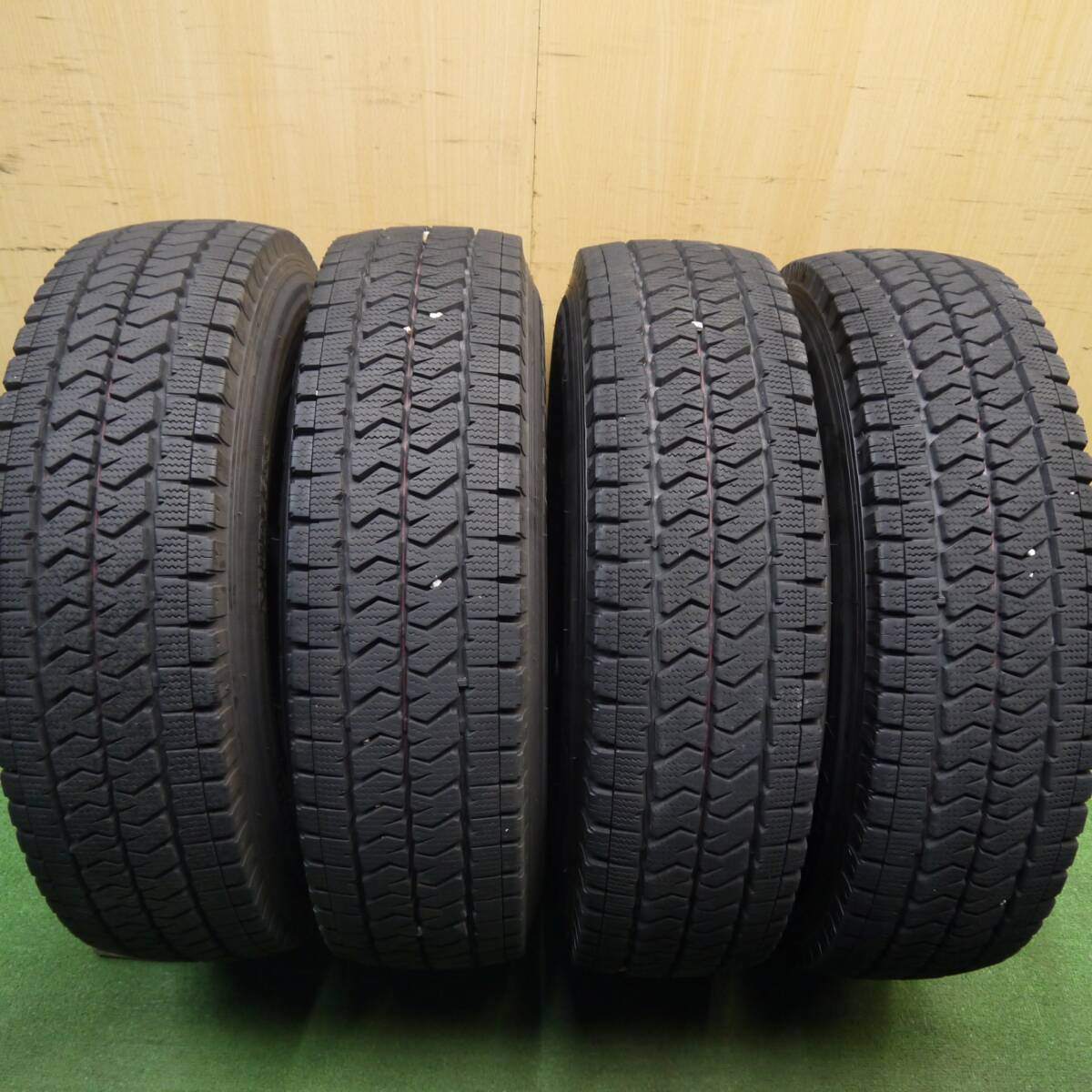 バリ溝！22年！キレイ！9.5分★LEHRMEISTER PREMIX HC2×6 195/80R15 スタッドレス ブリヂストン ブリザック VL10 レアマイスター プレミックス PCD139.7/6H★5032104Hス