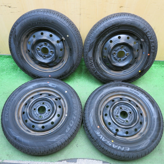 超バリ溝！24年！ほぼ10分★145/80R13 ダンロップ エナセーブ EC204 TOPY スチール ホイール 13インチ PCD100/4H★5083108HAノ