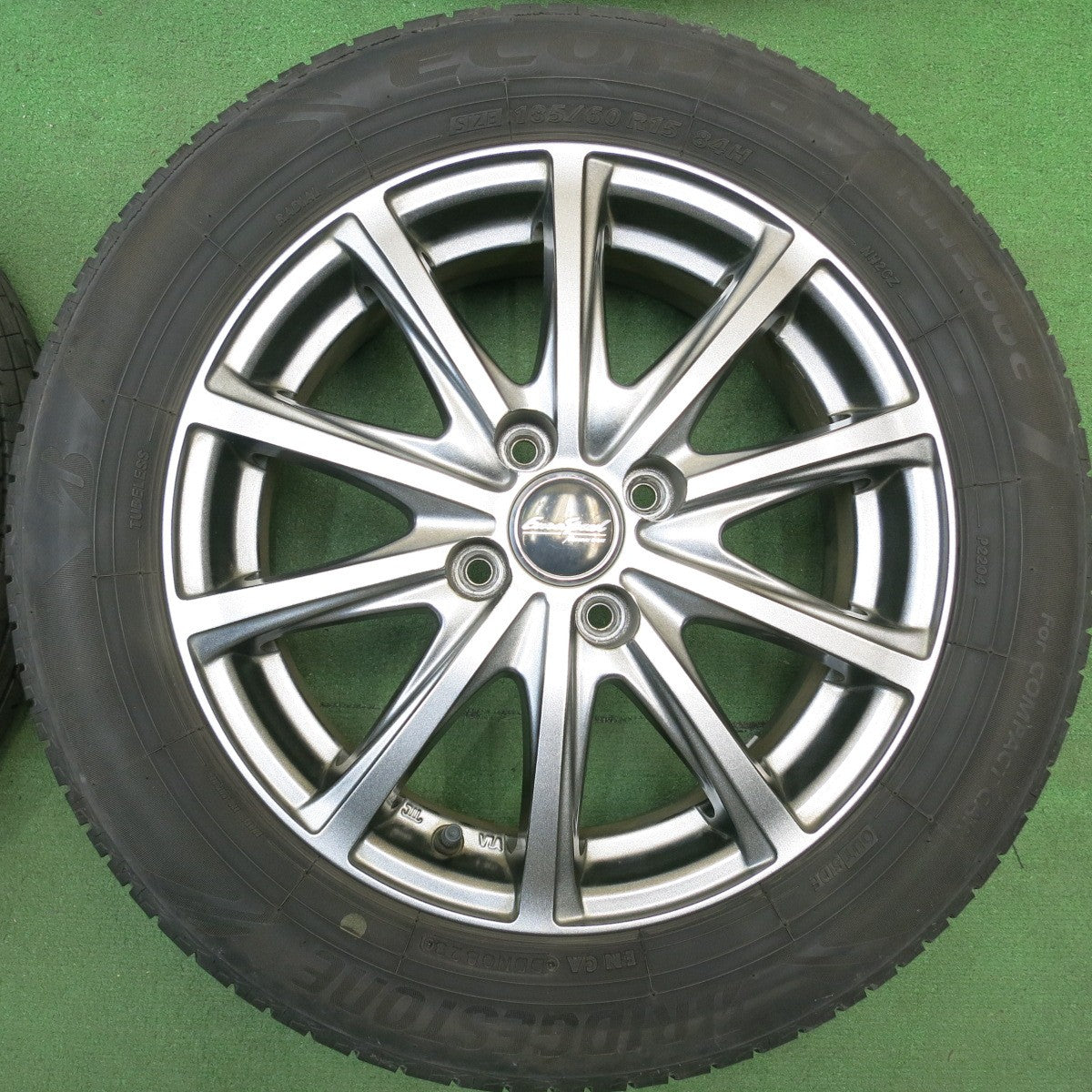 バリ溝！23年！キレイ！8.5分★185/60R15 ブリヂストン エコピア NH200C EuroSpeed MANARAY SPORT ユーロスピード 15インチ PCD100/4H★6042308HAノ