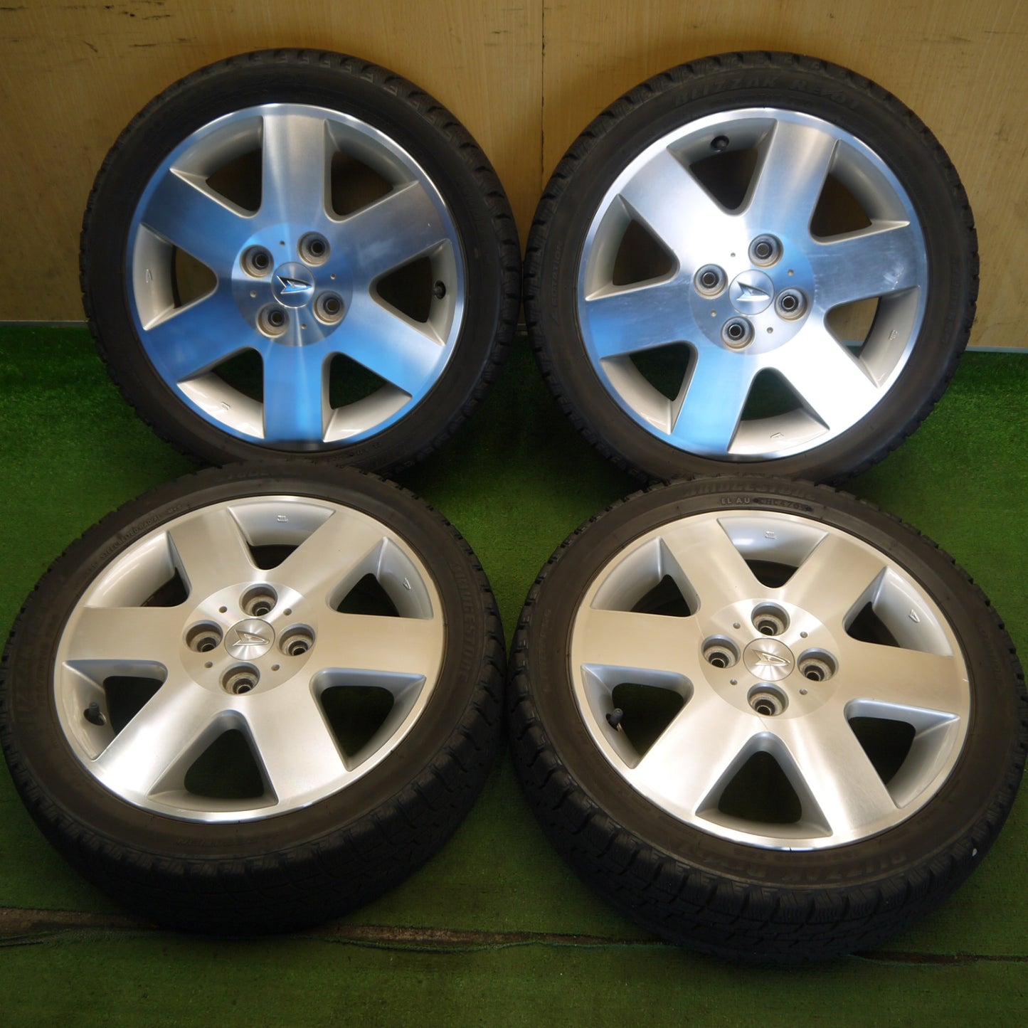 4本価格◎ダイハツ L880K コペン 純正 165/50R15 スタッドレス ブリヂストン ブリザック REVO1 15インチ PCD100/4H◎6070706Hス