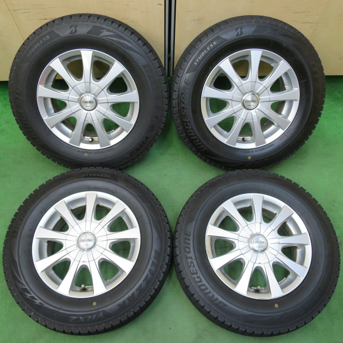 バリ溝！22年！8.5分★スタッドレス 185/70R14 ブリヂストン ブリザック VRX2 EuroMax MANARAY SPORT 14インチ PCD100/4H 5H マルチ★5011109イス