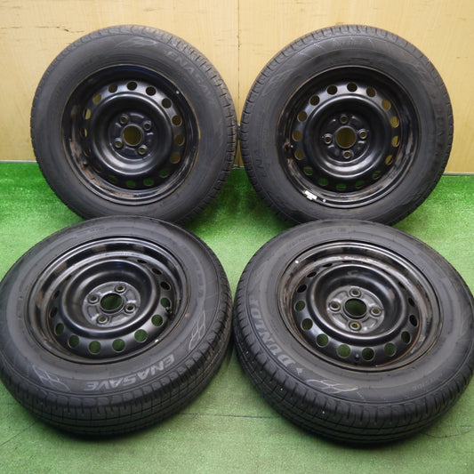 バリ溝！24年！9.5分以上★175/70R14 ダンロップ エナセーブ EC204 スチール ホイール 14インチ PCD100/4H★6021701Hノ