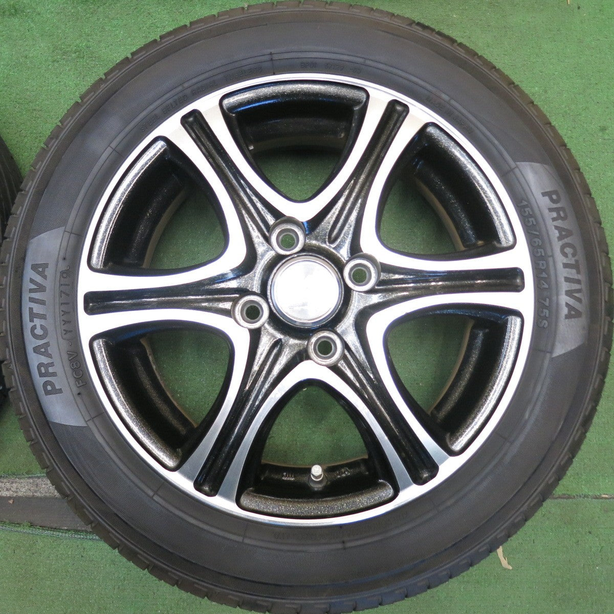 バリ溝！9分◎155/65R14 プラクティバ ヨコハマ 製 CEREBRO セレブロ 14インチ PCD100/4H◎6080602HAノ