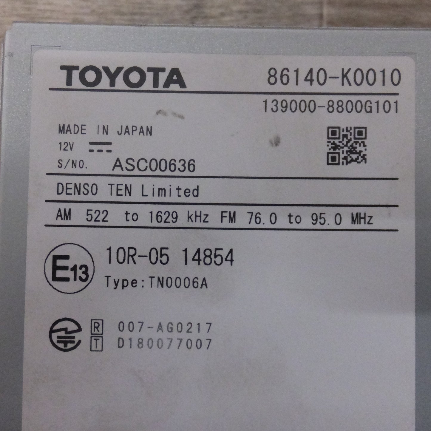[送料無料] 現状品★デンソーテン製 トヨタ 純正 ディスプレイオーディオ 86140-K0010　トヨタ ヤリス MXPA10(73)★