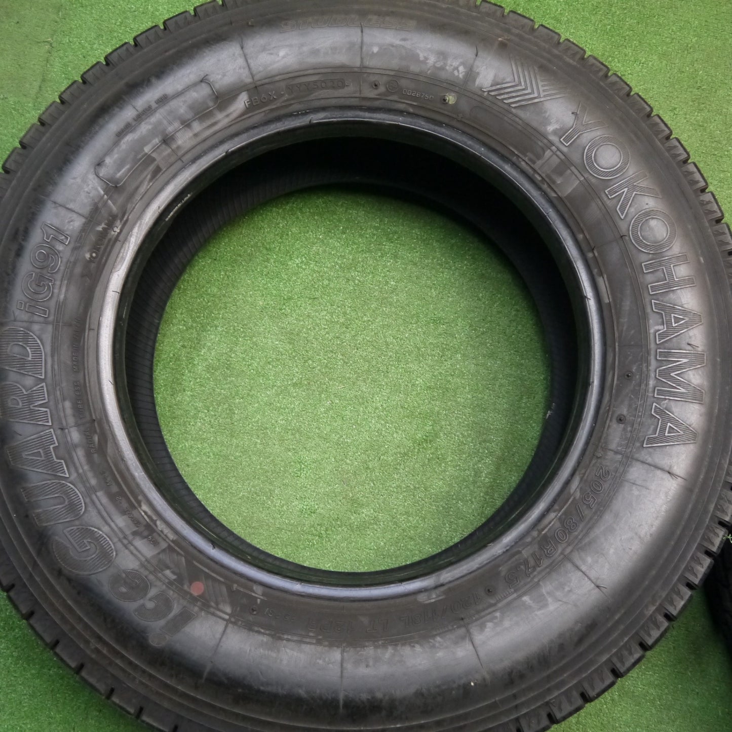バリ溝！9.5分！6本★トラック タイヤ 205/80R17.5 120/118L 12PR スタッドレス ヨコハマ アイスガード iG91 17.5インチ★5121506Hノタ