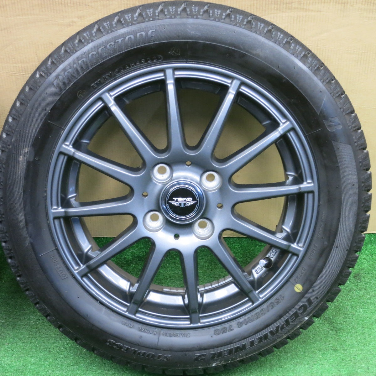 バリ溝！22年！キレイ！ほぼ10分★スタッドレス 155/65R14 ブリヂストン アイスパートナー2 TEAD テッド 14インチ PCD100/4H★6021104NKス