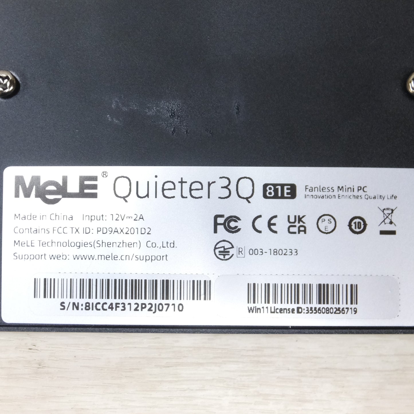 [送料無料] ◆MeLE ファンレス ミニ PC Quieter 3Q 81E N5105 Intel RAM 8GB HDD 128GB Win11 Pro 64bit 電源アダプター 付き (5)◆