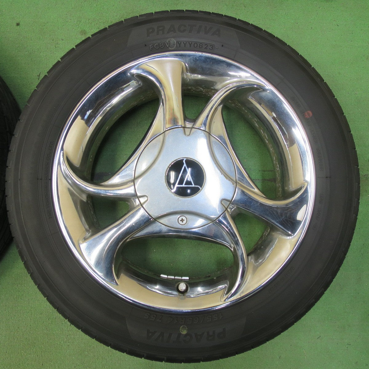バリ溝！23年！8.5分★155/65R14 プラクティバ ヨコハマ 14インチ 社外 アルミ PCD100 114.3/4H マルチ★5060509イノ