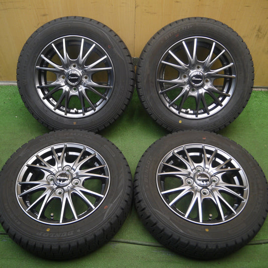 *送料無料* バリ溝!22年!キレイ!9.5分★スタッドレス 155/65R13 ダンロップ ウインターマックス WM02 Exceeder エクシーダー 13インチ PCD100/4H★4062607Hス