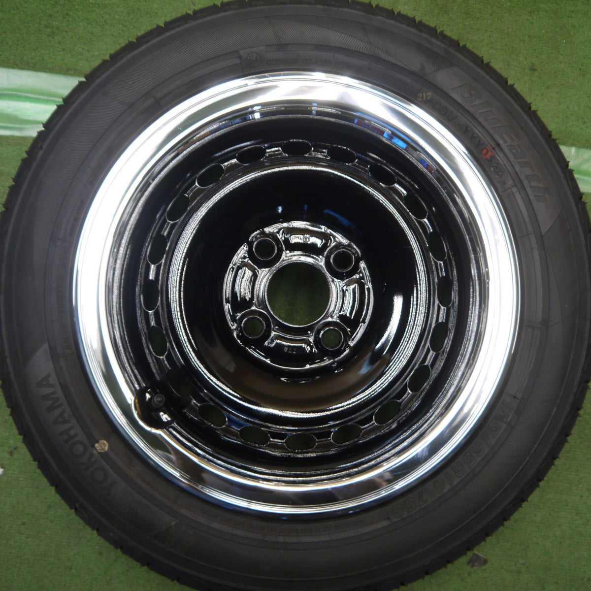 新車外し！26年！キャップ付き◎ホンダ N-BOX JOY 純正 スチール 155/65R14 ヨコハマ ブルーアース AE01K 14インチ Nボックス ジョイ PCD100/4H◎6091102Hノ