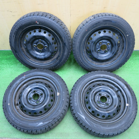 バリ溝！24年！9.5分★スタッドレス 155/65R14 ダンロップ ウインターマックス WM02 TOPY スチール ホイール 14インチ PCD100/4H★6041906HAス