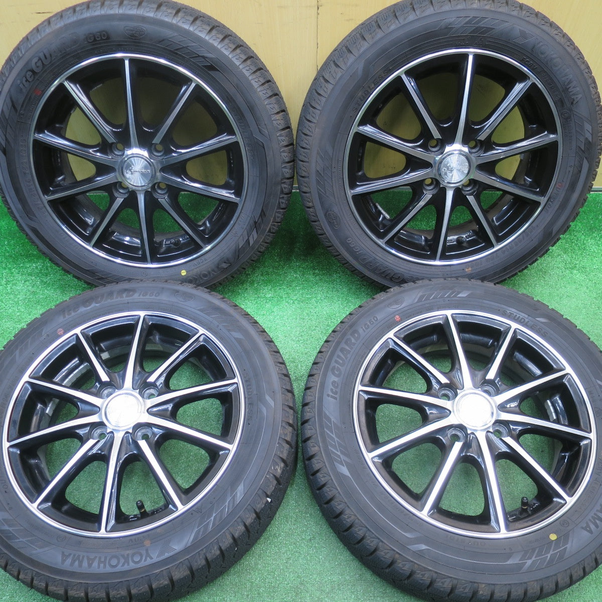 ほぼ未使用！24年！キレイ★スタッドレス 155/65R14 ヨコハマ アイスガード iG60 ECO FORME CRS15 エコフォルム 14インチ PCD100/4H★5111105NJス