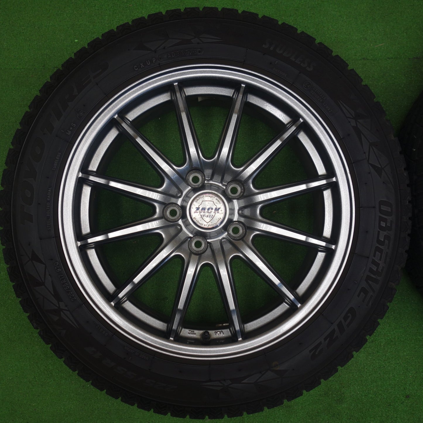 バリ溝！23年！8.5分★スタッドレス 225/55R17 トーヨー オブザーブ GIZ2 ZACK JP-812 MONZA ザック モンツァ 17インチ PCD114.3/5H★6051806KTス