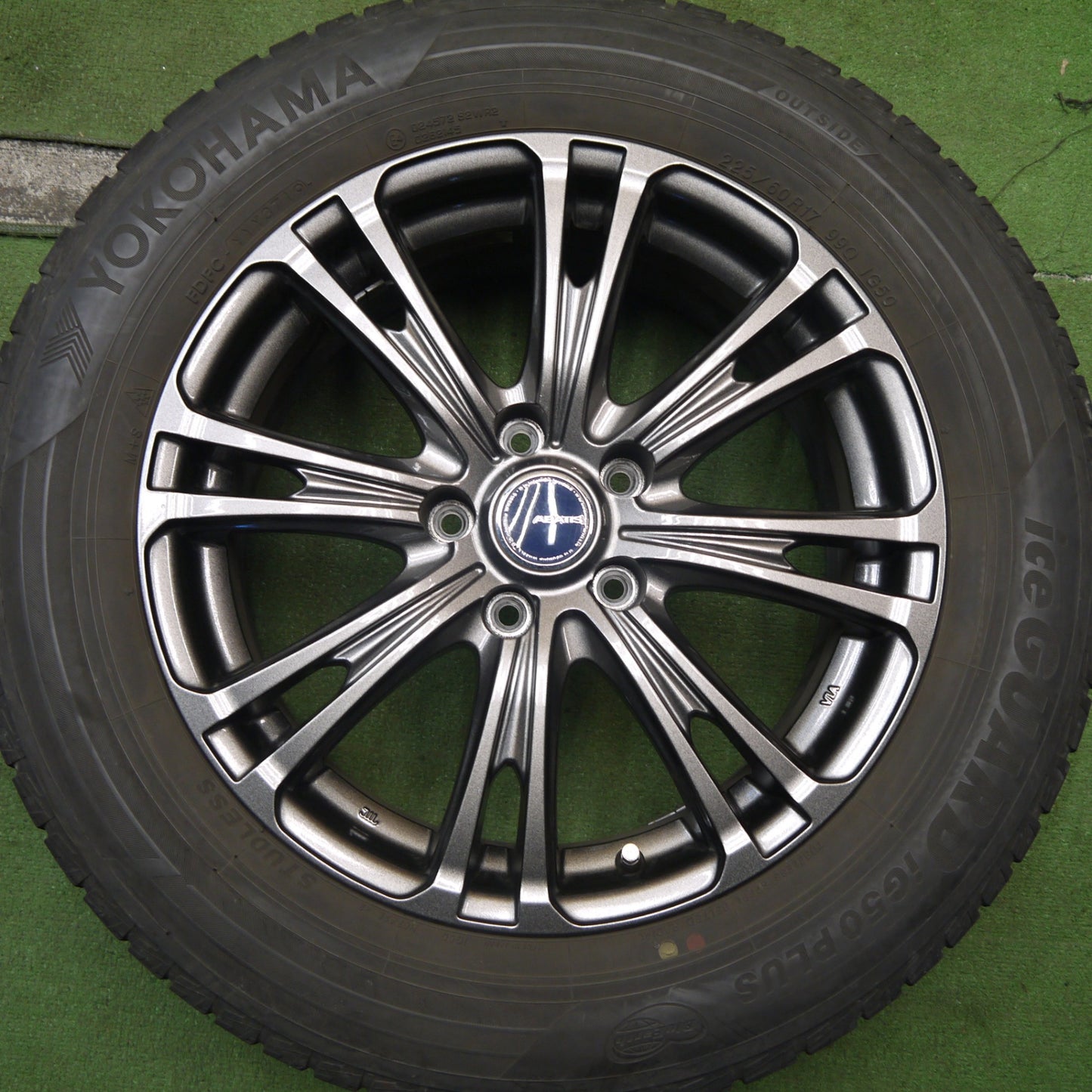 バリ溝！キレイ！9分★スタッドレス 225/60R17 ヨコハマ アイスガード iG50 プラス ABATIS EW アバティス 17インチ PCD114.3/5H★5073004Hス