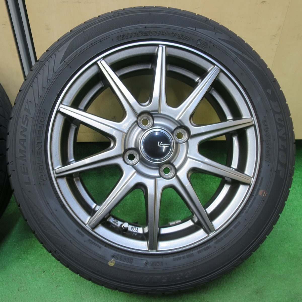*送料無料* キレイ！21年★155/65R14 ダンロップ LE MANS V VEMOTION Vエモーション ルマン5 14インチ PCD100/4H★4090801イノ