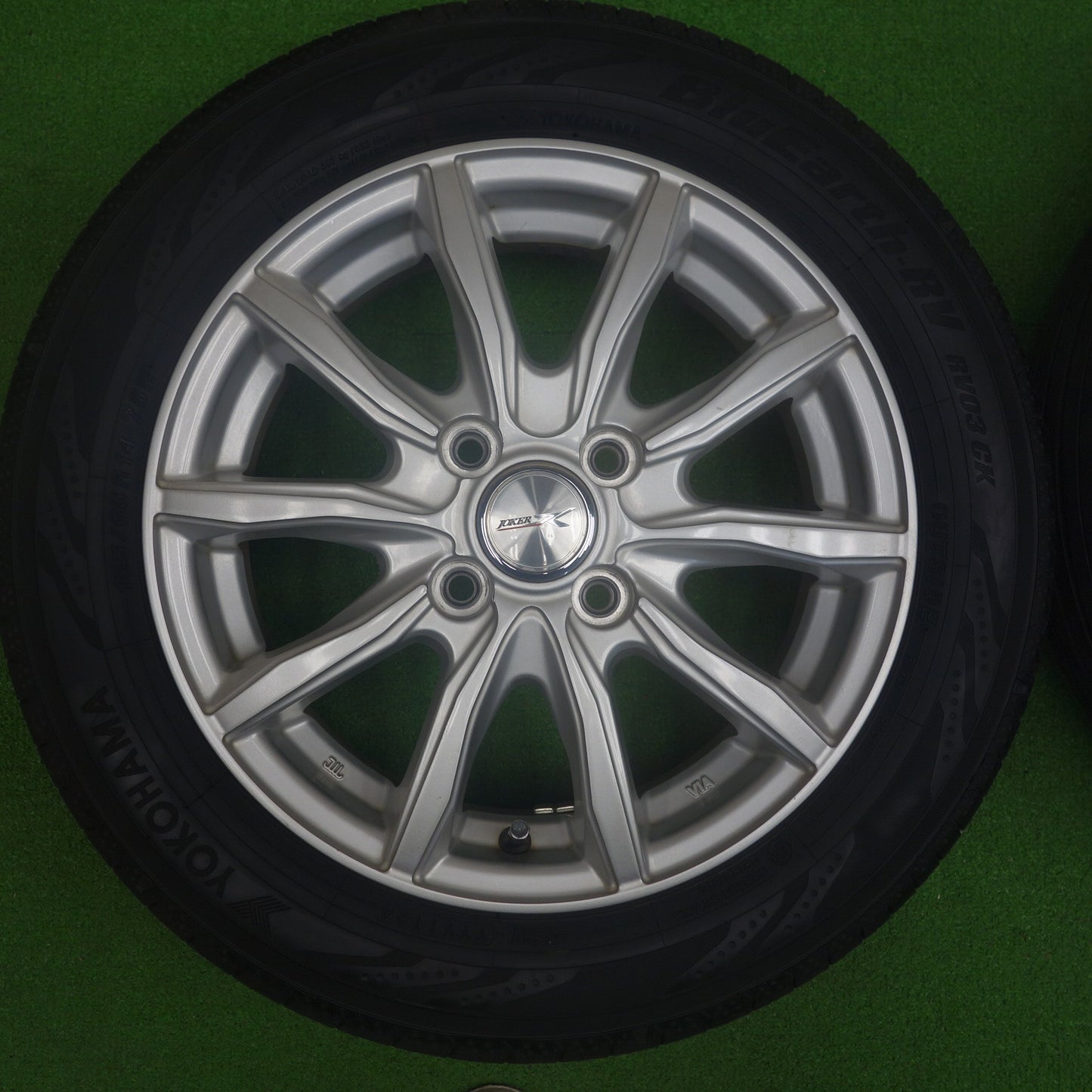 バリ溝！24年！キレイ！8.5分★155/65R14 ヨコハマ BluEarth-RV RV03 CK JOKER ジョーカー ブルーアース 14インチ PCD100/4H★6042302KTノ