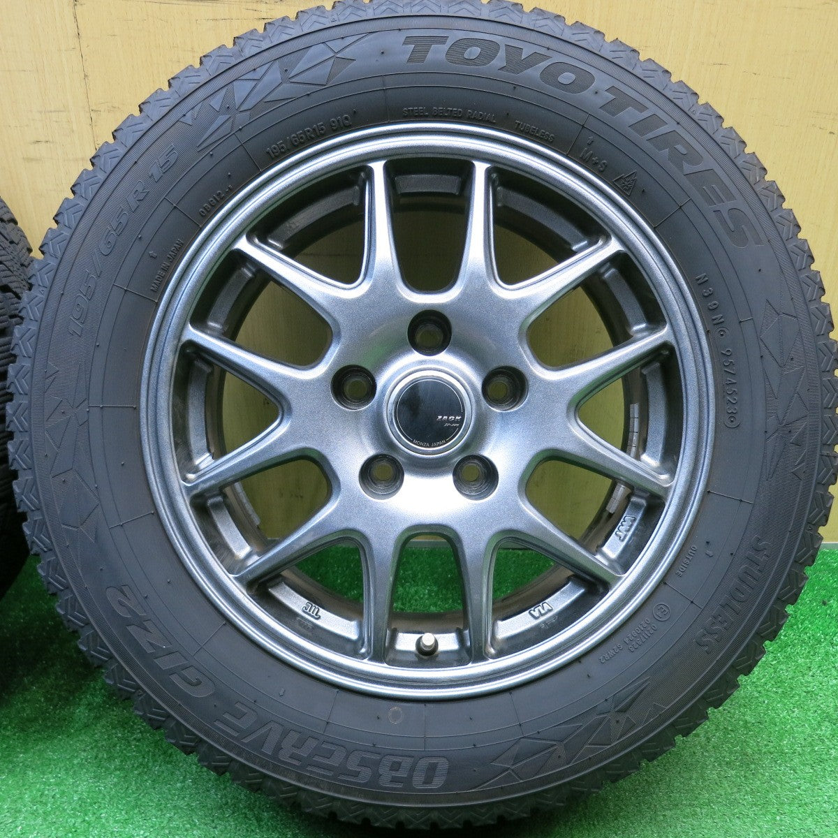 バリ溝！23年！キレイ！9分★スタッドレス 195/65R15 トーヨー オブザーブ GIZ2 ZACK JP-205 MONZA ザック モンツァ 15インチ PCD114.3/5H★5111304HAス