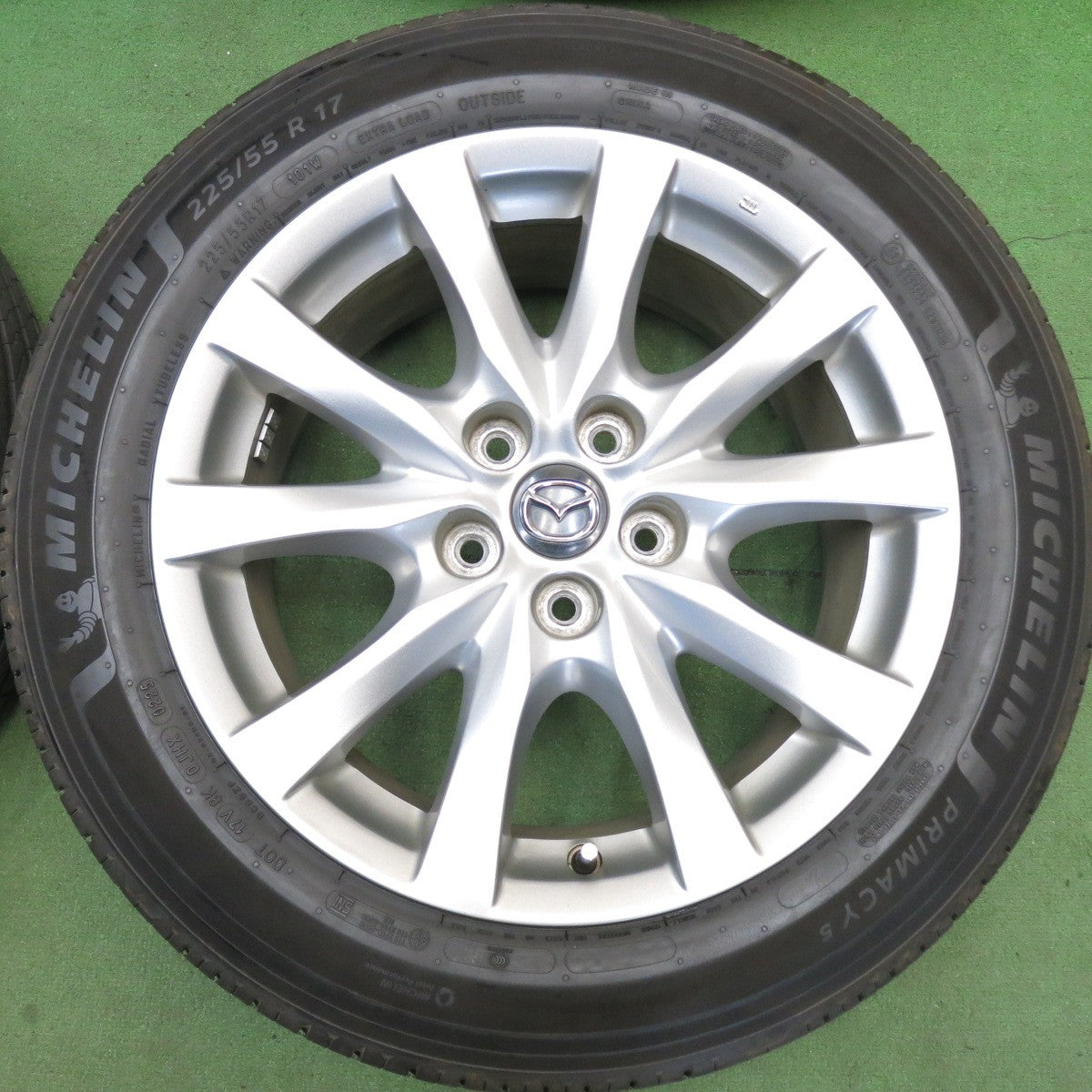 バリ溝！25年！キレイ！9.5分◎マツダ アテンザ 純正 225/55R17 ミシュラン プライマシー5 17インチ PCD114.3/5H◎6061412HAノ