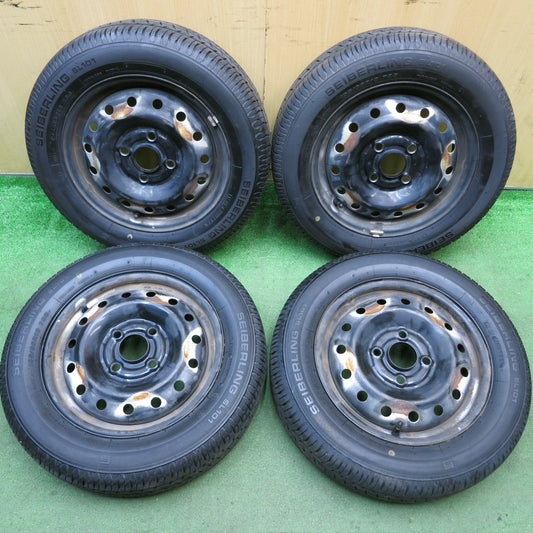 超バリ溝！24年！9.5分以上★155/65R13 セイバーリング SL101 TOPY スチール ホイール 13インチ PCD100/4H★5092801HAノ