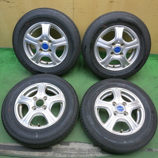 4本価格！23年★145/80R13 ダンロップ EC202 FEID 社外 アルミ 13インチ PCD100/4H★5092806HAノ