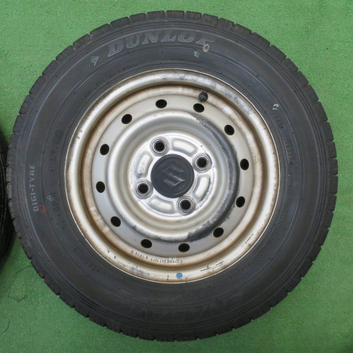 バリ溝！25年！9.5分★スズキ キャリイ エブリイ 等 純正 スチール 145R12 6PR ダンロップ エナセーブ VAN01 12インチ PCD100/4H★6022502NJノ
