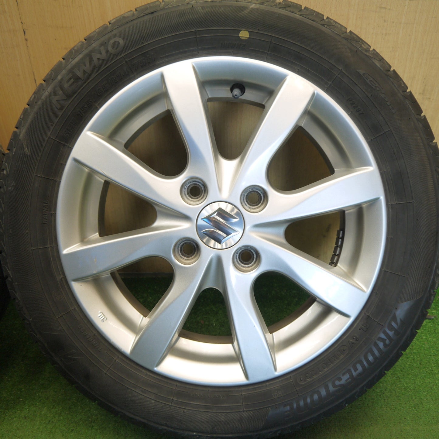 キレイ！23年◎スズキ ワゴンR 純正 155/65R14 ブリヂストン NEWNO ニューノ 14インチ PCD100/4H◎6071704Hノ