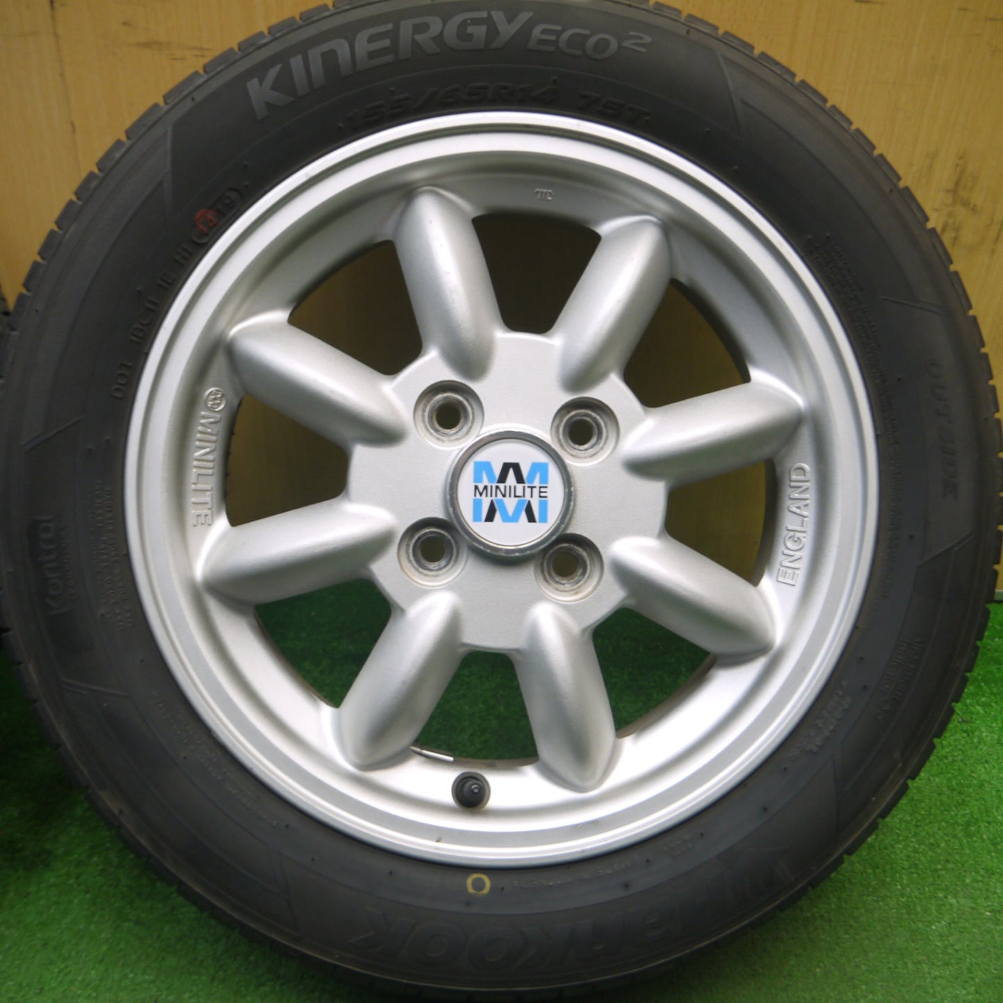 [送料無料] 4本価格★ダイハツ ミラジーノ ミニライト MINILITE 純正 155/65R14 ハンコック キナジー ECO2 14インチ PCD100/4H★5012011Hノ