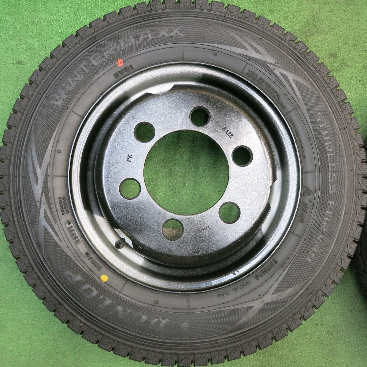 未使用！22年！6本★いすゞ エルフ 等 175R14 8PR 205/80R15 109/107L スタッドレス ダンロップ ウインターマックス SV01 SP LT01M TOPY スチール PCD184.15 170/6H★5090605HAス