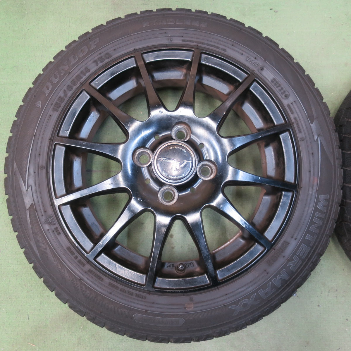 4本価格！22年◎スタッドレス 155/65R14 ダンロップ ウインターマックス WM02 Tirado γ La-Strada 阿部商会 ティラード 14インチ PCD100/4H◎6100603イス