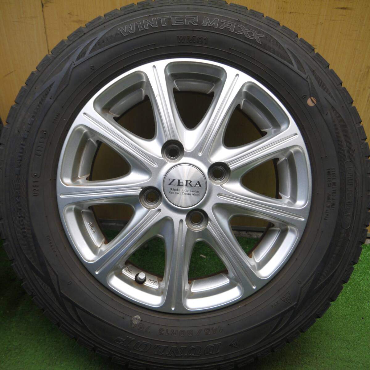 4本価格★スタッドレス 145/80R13 ダンロップ ウインターマックス WM01 ZERA 13インチ PCD100/4H★4040207Hス
