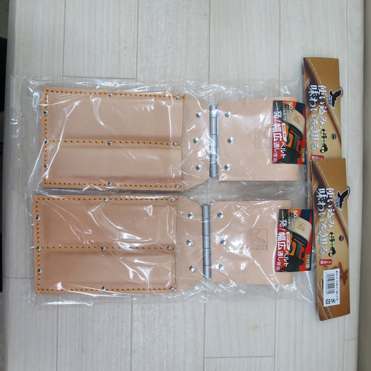 [送料無料] 未使用！2個まとめ売り☆ふくろ倶楽部 鳶 のみ差 NA-23 丁番付 2丁用 本革 50mm 幅広☆