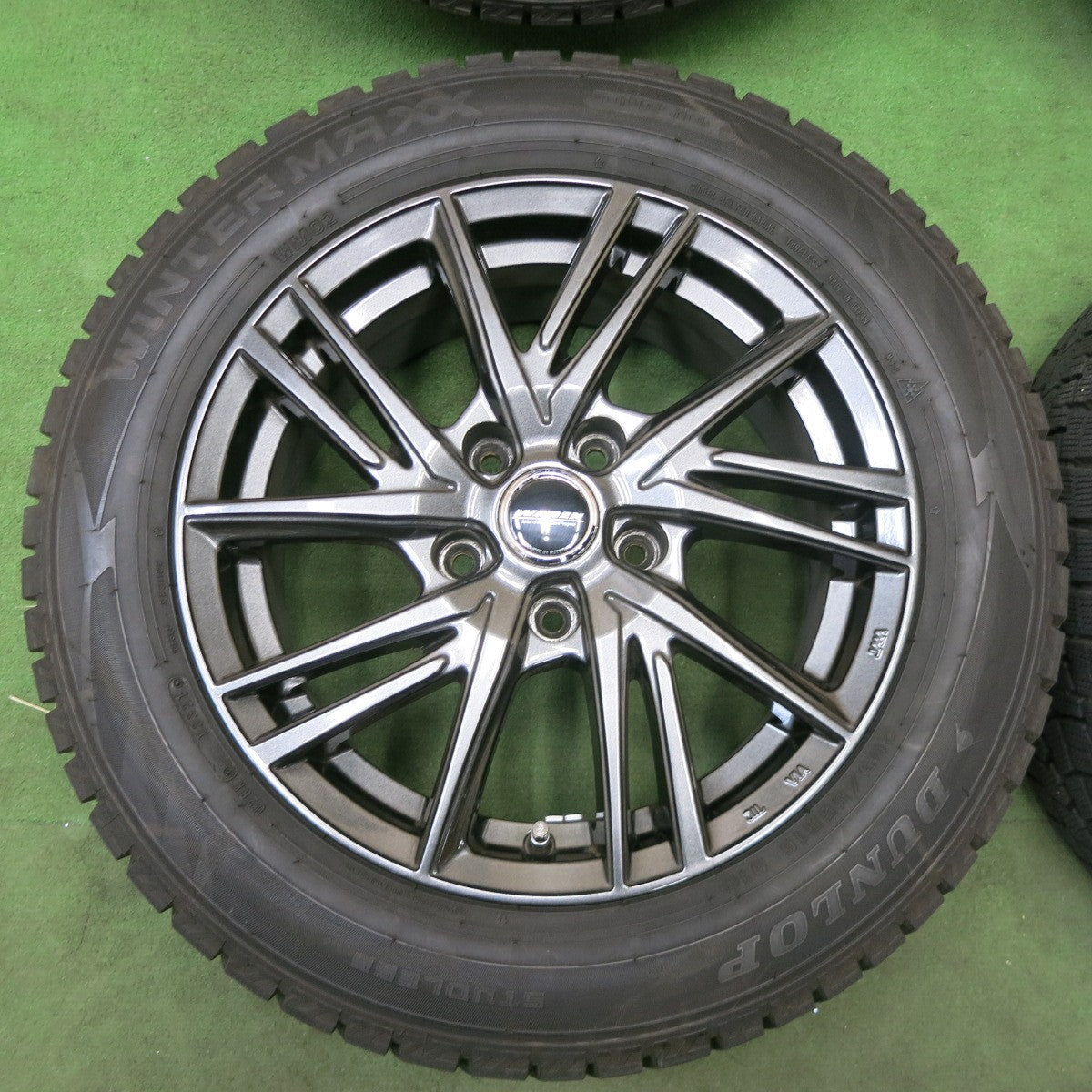 バリ溝！21年！キレイ！9.5分★スタッドレス 205/55R16 ダンロップ ウインターマックス WM02 WAREN ヴァーレン 16インチ PCD114.3/5H★6012402ナス