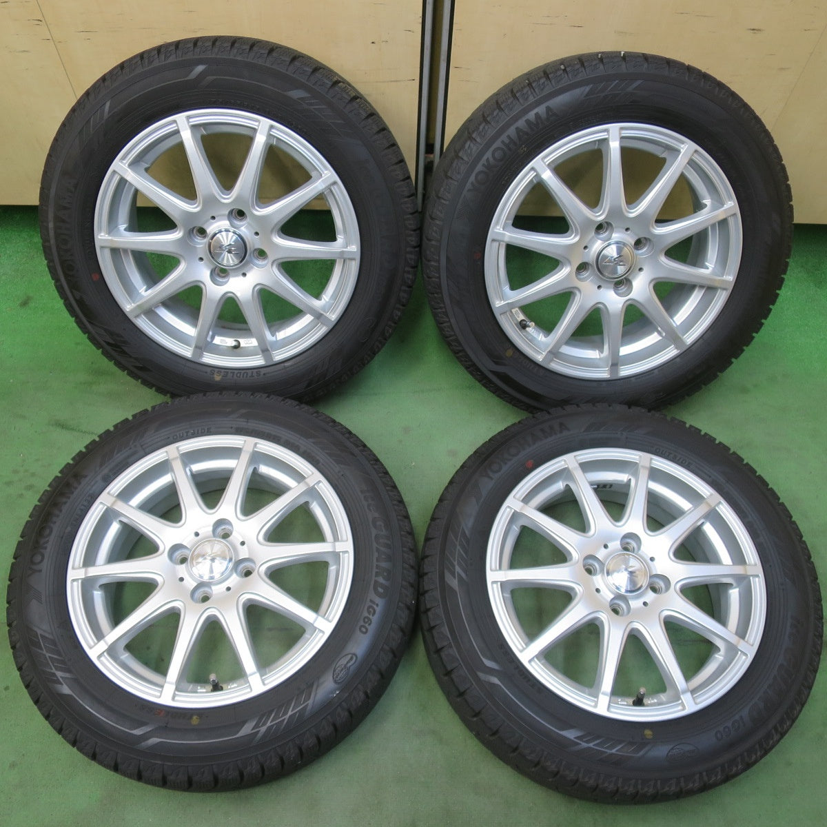 バリ溝！22年！キレイ！9.5分以上★スタッドレス 175/65R15 ヨコハマ アイスガード iG60 KRAITⅡ クレイト2 15インチ PCD100/4H★6031206イス