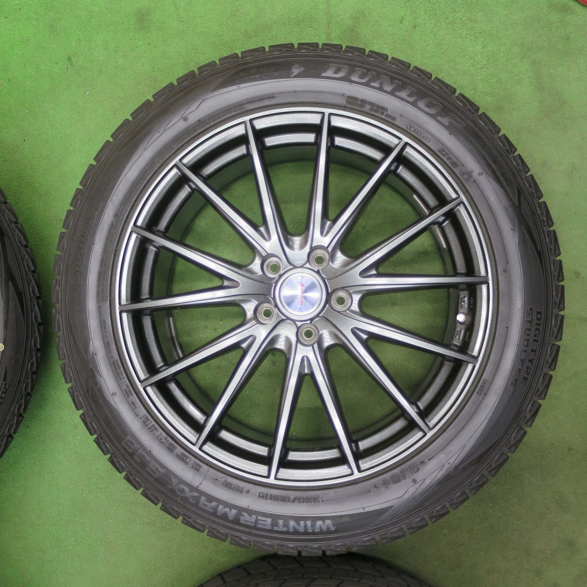 バリ溝！23年！キレイ！9.5分★スタッドレス 235/55R19 ダンロップ ウインターマックス SJ8 SJ8+ VELVA SPORTZ ヴェルヴァ 19インチ PCD114.3/5H★6022005TTス