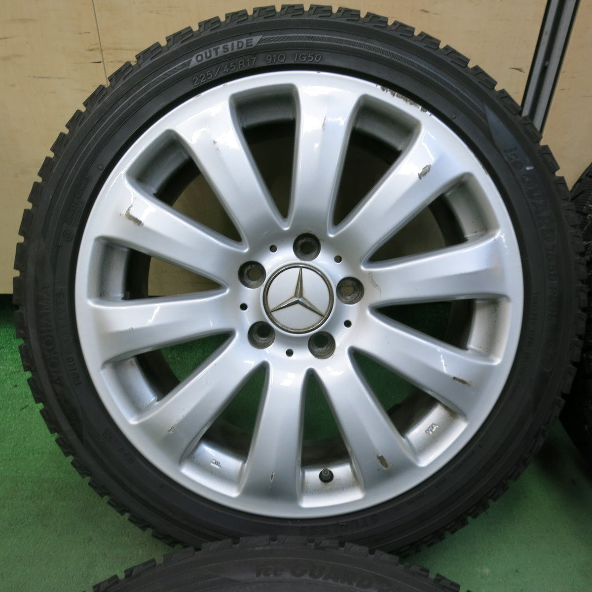 バリ溝！9.5分★ベンツ 等 EuroForsch 225/45R17 スタッドレス ヨコハマ アイスガード iG50 プラス 17インチ ユーロフォルシュ PCD112/5H★5053016SYノ