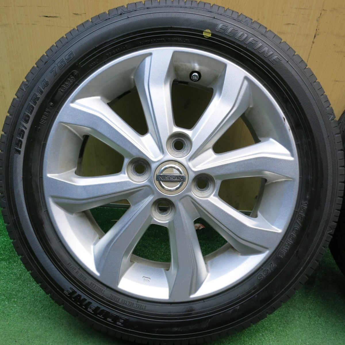 バリ溝！25年！ほぼ10分★日産 デイズ 純正 155/65R14 エコファイン ECOFINE 14インチ PCD100/4H★6050511HAノ